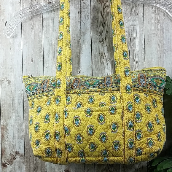 Americana by Sharif, yellow floral bag with zipper - Picture 2 of 8